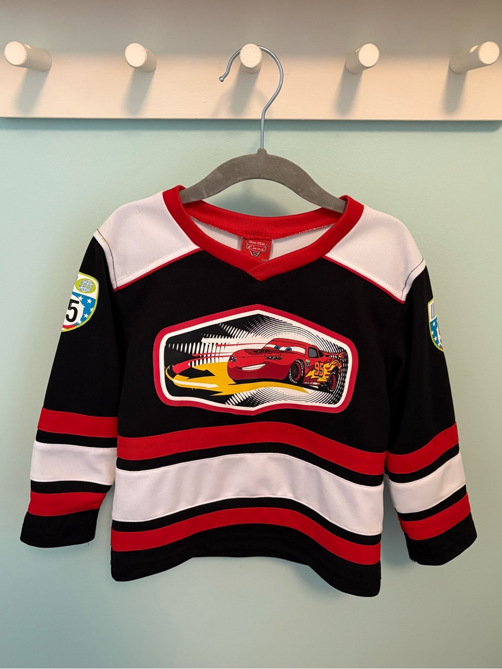 Disney Pixar Cars Lightning McQueen Hockey Jersey - Black & Red